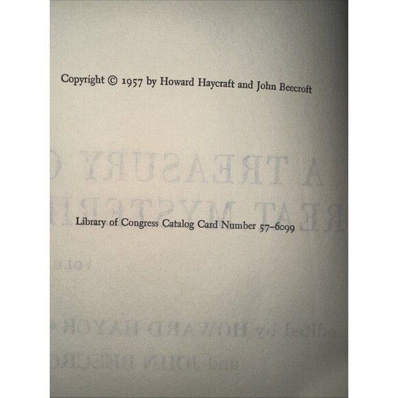 A Treasury of Great Mysteries by Howard Haycraft & John Beecroft Vol 1 & 2 HC - Picture 7 of 14